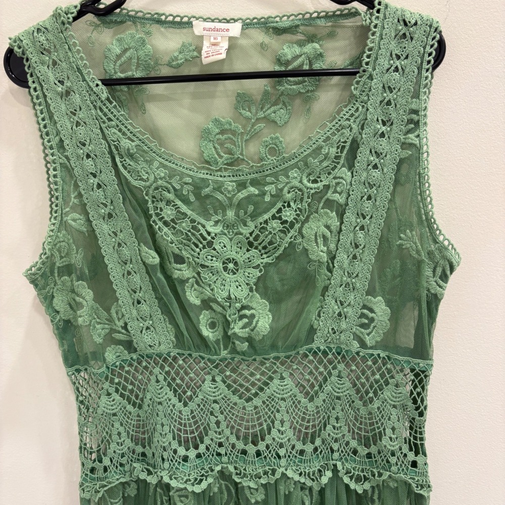 Sundance Green Lace Midi Dress - Picture 2 of 10